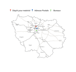 Carte de la zone d’intervention K.R.A Bâtiment